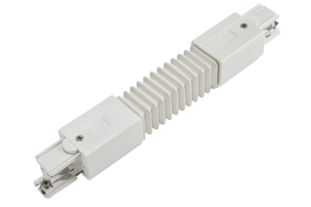 Flexible connector.  To connect two track sections at any angle upn to 90 degrees or wall to ceiling or pitched ceiling applications.